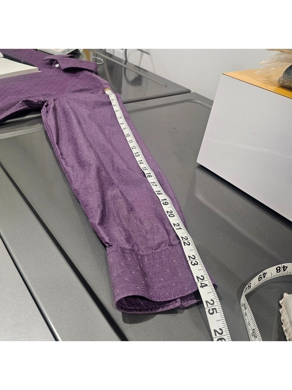 Tommy Hilfiger Slim Fit Dress Shirt | Soft Plum | Like New Sz 16 Neck Arm 24 - Picture 10 of 10